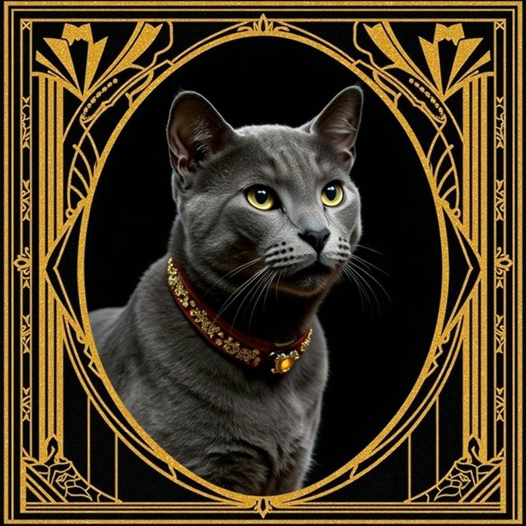 Art Deco style pet portrait