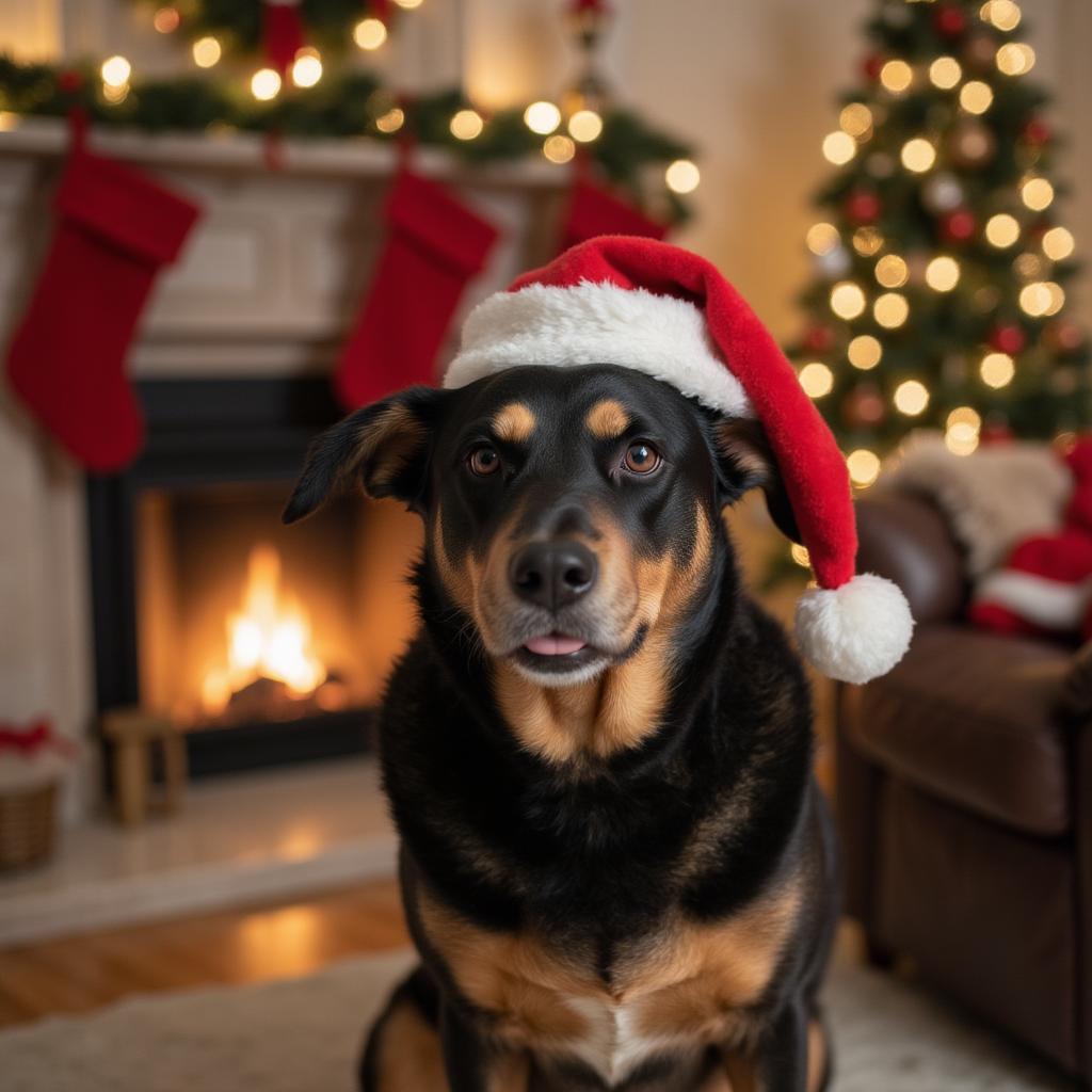 Christmas style pet portrait