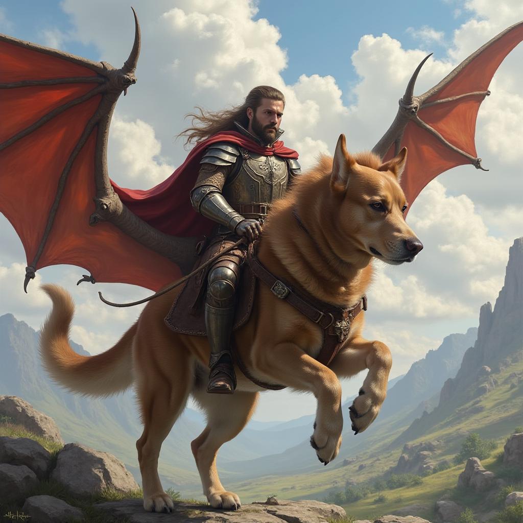 Dragon Rider style pet portrait