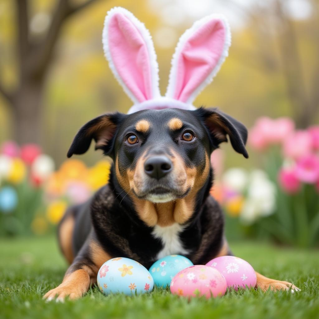 Easter style pet portrait