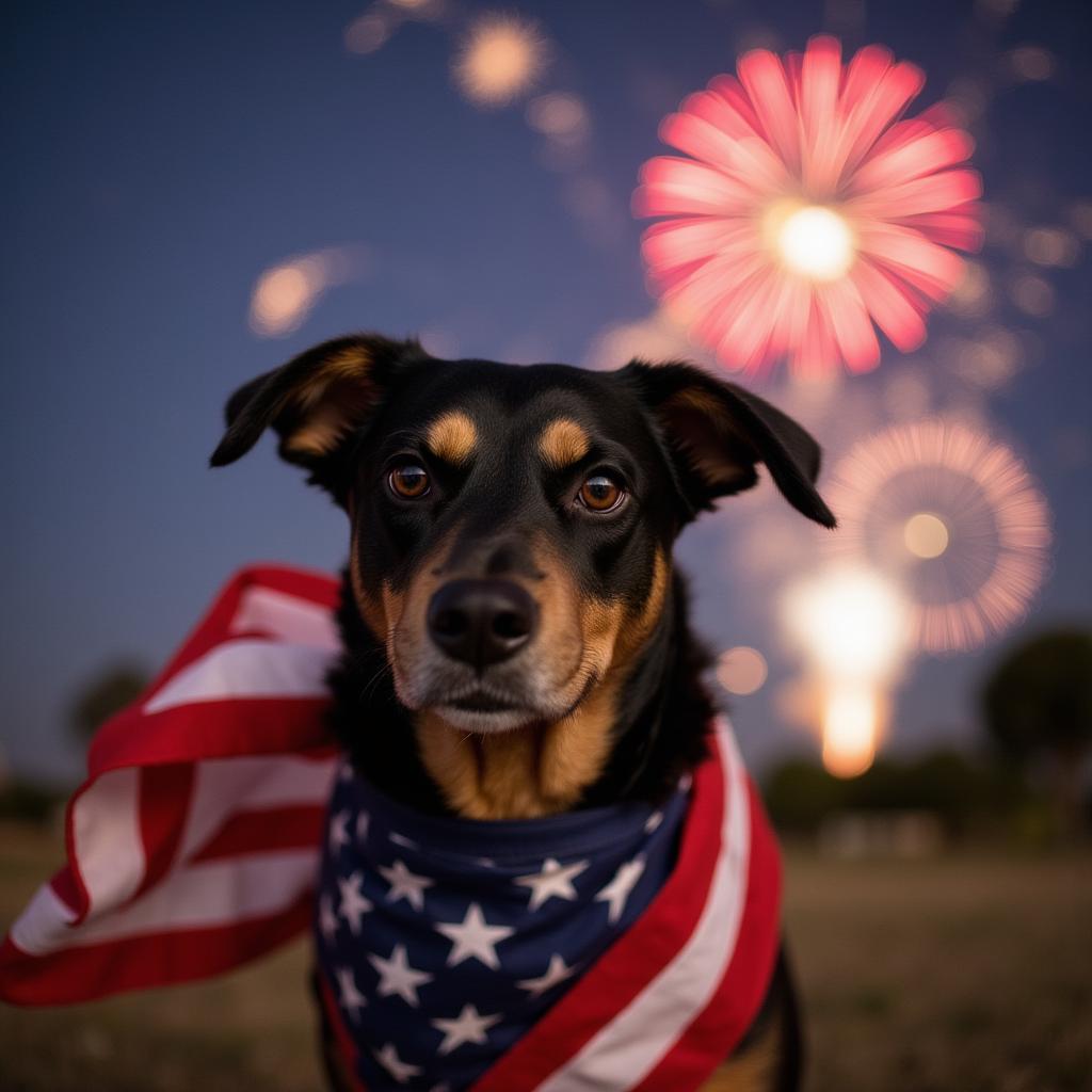 4th of July style pet portrait