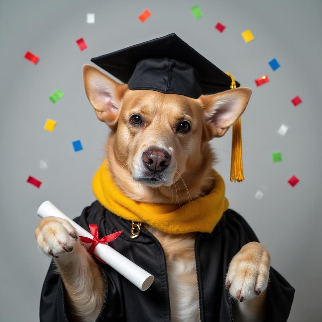 Graduate style pet portrait