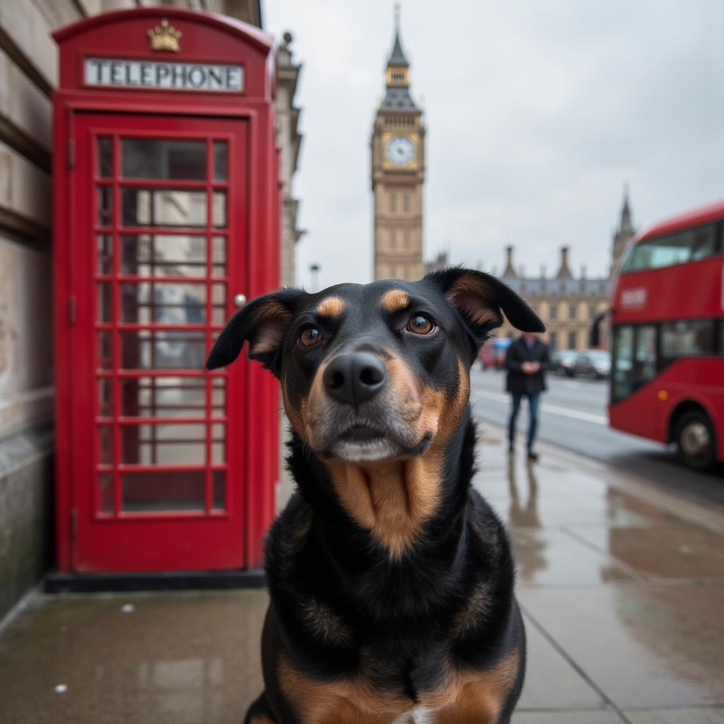 London style pet portrait