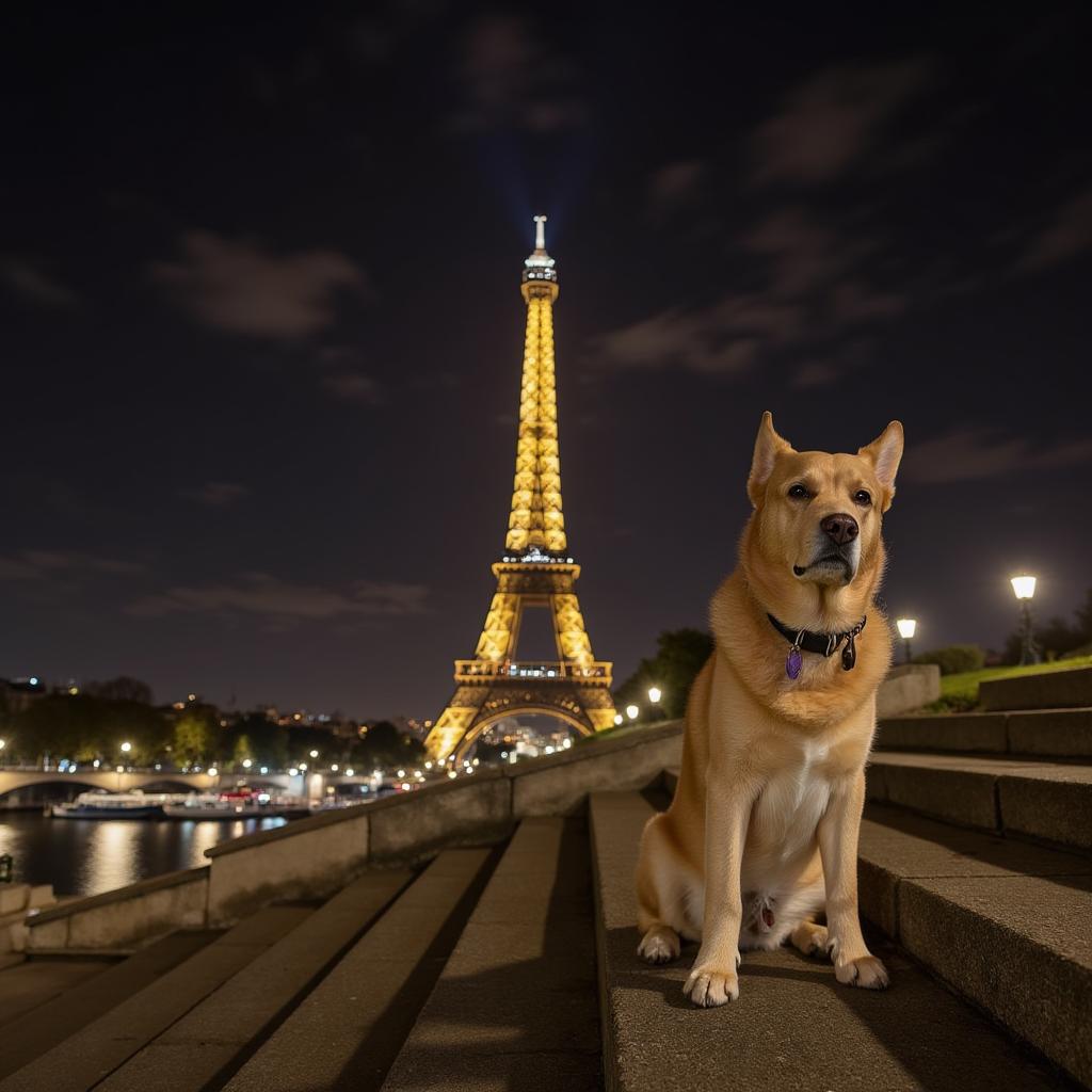 Paris style pet portrait