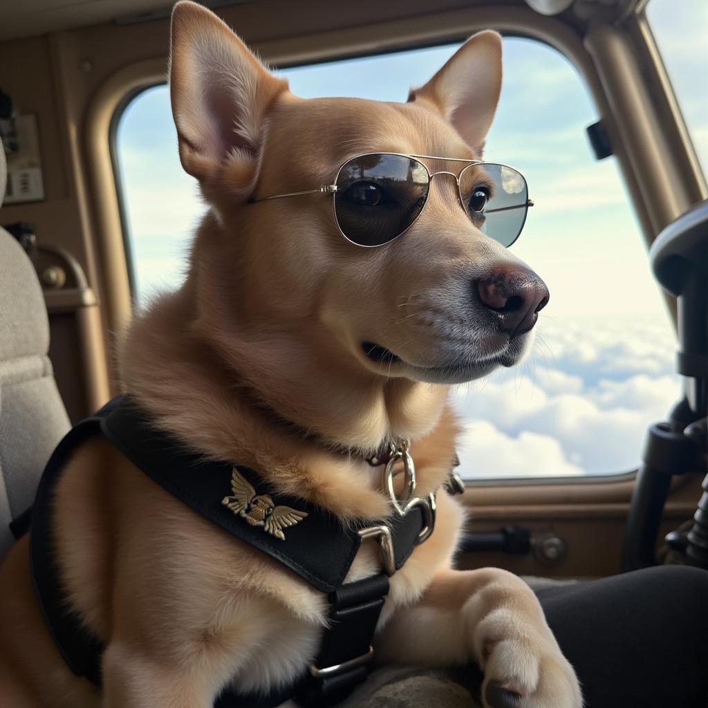 Pilot style pet portrait