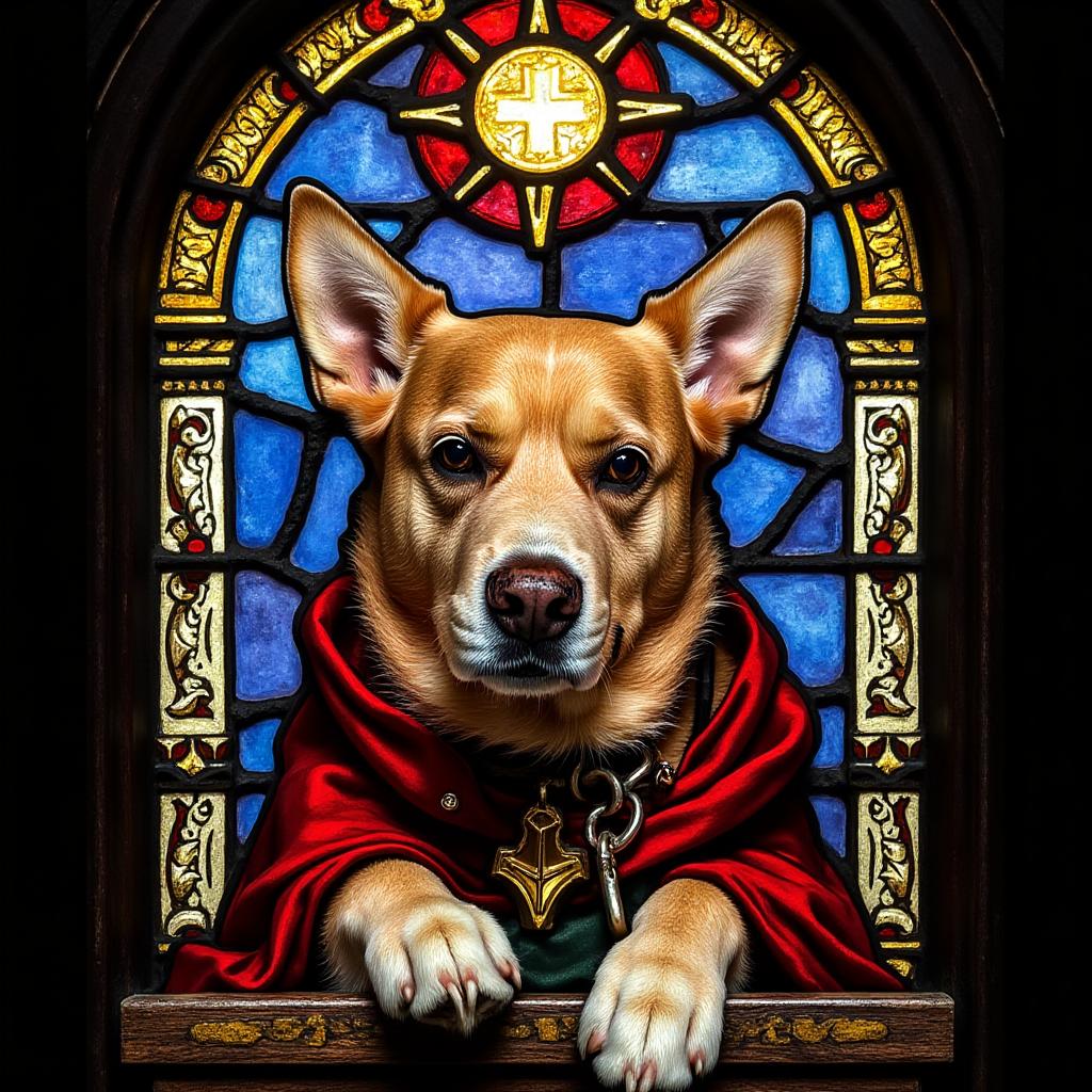 Stained Glass style pet portrait