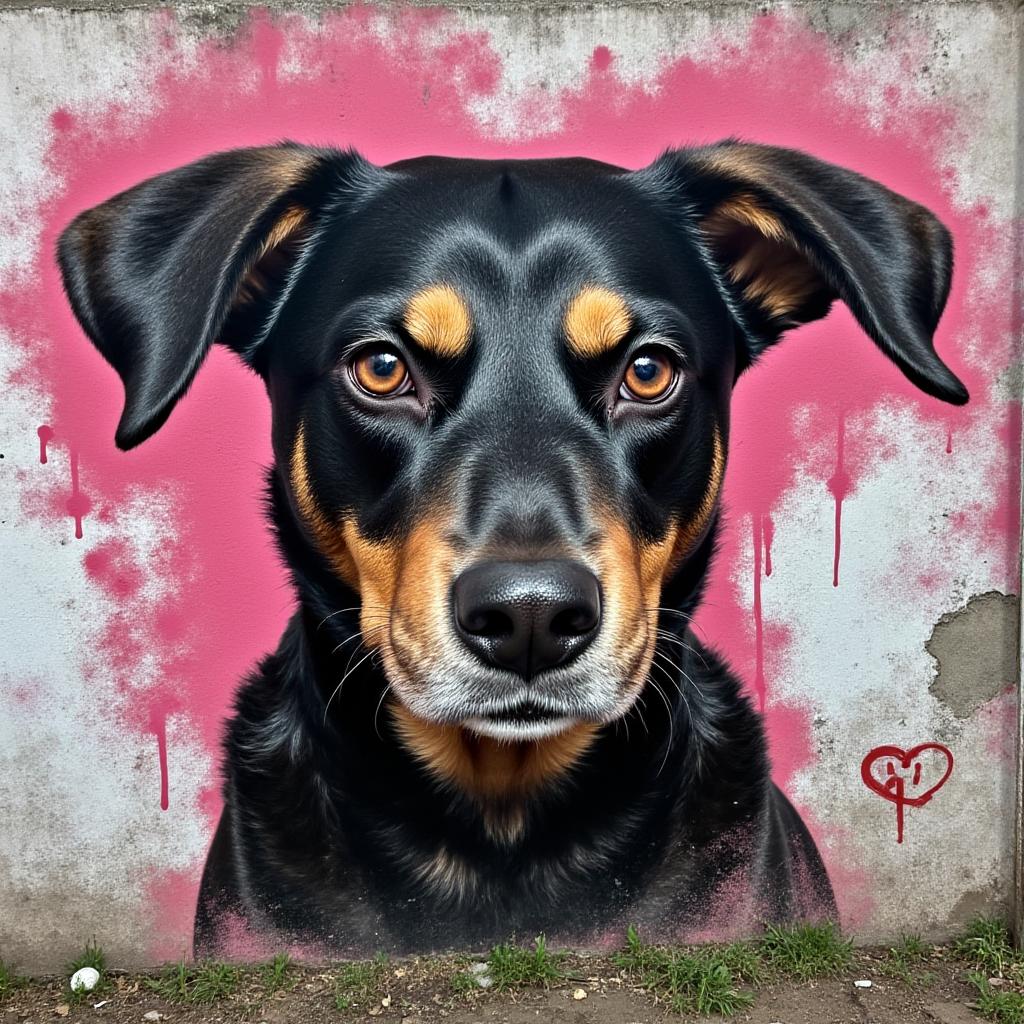 Street Art style pet portrait