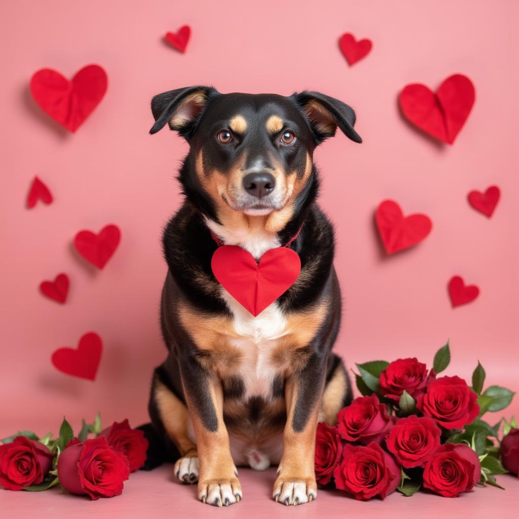 Valentine's Day style pet portrait