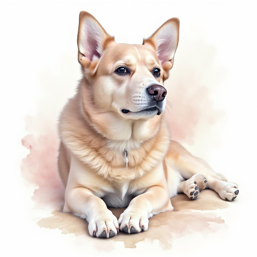 Watercolor style pet portrait